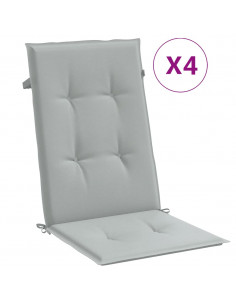 Cuscini Sedia Schiena Alta 4 Grigio Mélange 120x50x4 Tessuto 2