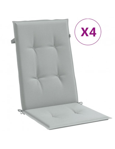 Cuscini Sedia Schiena Alta 4 Grigio Mélange 120x50x4 Tessuto