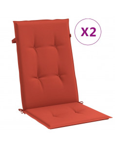 Cuscini Sedia Schiena Alta 2 Rosso Mélange 120x50x4 Tessuto 2