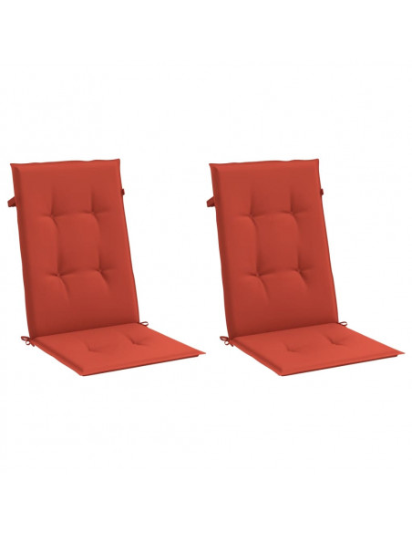 Cuscini Sedia Schiena Alta 2 Rosso Mélange 120x50x4 Tessuto