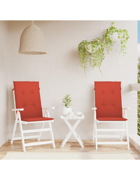 Cuscini Sedia Schiena Alta 2 Rosso Mélange 120x50x4 Tessuto
