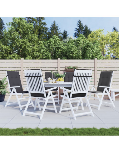 Cuscini Sedia Schiena Alta 6 Antracite Mélange 120x50x4 Tessuto