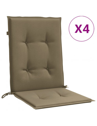 Cuscini Sedia Schiena Bassa 4 pz Tortora Mélange Tessuto