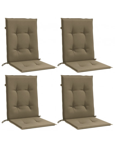 Cuscini Sedia Schiena Bassa 4 pz Tortora Mélange Tessuto