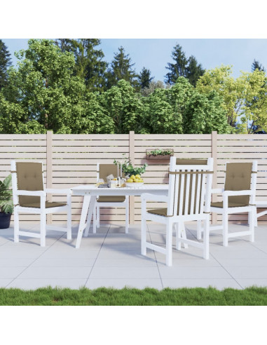 Cuscini Sedia Schiena Bassa 4 pz Tortora Mélange Tessuto