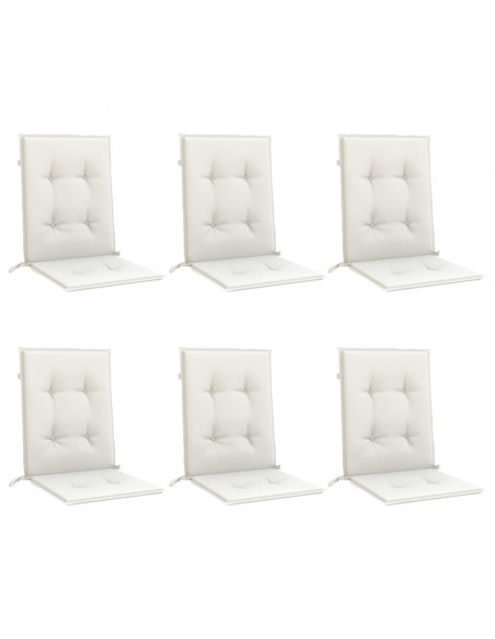 Cuscini Sedia Schiena Bassa 6 pz Crema Mélange 100x50x4 Tessuto