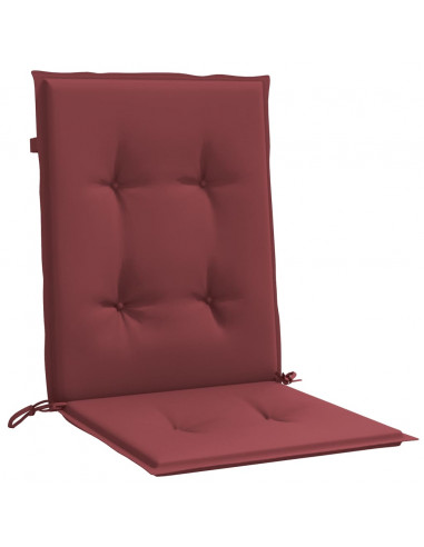 Cuscini Sedia Schiena Bassa 2 pz Rosso Vino Mélange Tessuto