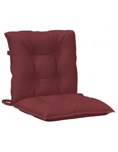 Cuscini Sedia Schiena Bassa 4 pz Rosso Vino Mélange Tessuto