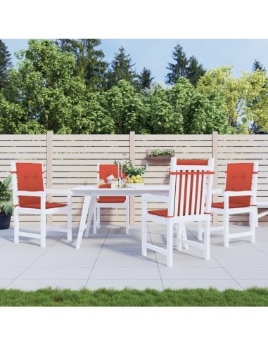 Cuscini Sedia Schiena Bassa 4 pz Rosso Mélange 100x50x4 Tessuto