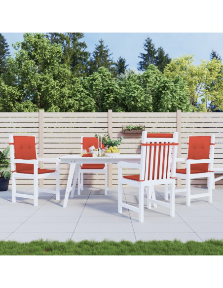 Cuscini Sedia Schiena Bassa 4 pz Rosso Mélange 100x50x4 Tessuto