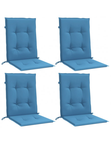 Cuscini Sedia Schiena Bassa 4 pz Blu Mélange 100x50x4 Tessuto