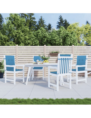 Cuscini Sedia Schiena Bassa 4 pz Blu Mélange 100x50x4 Tessuto