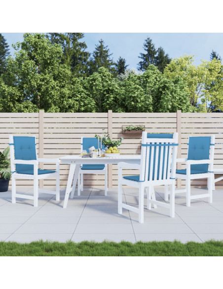 Cuscini Sedia Schiena Bassa 4 pz Blu Mélange 100x50x4 Tessuto