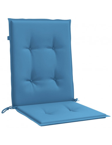 Cuscini Sedia Schiena Bassa 4 pz Blu Mélange 100x50x4 Tessuto