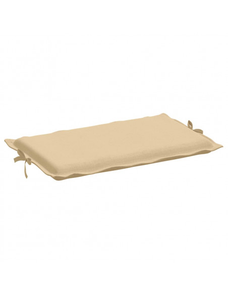 Lettino Prendisole con Cuscino Beige Mélange 186x58x3cm Tessuto