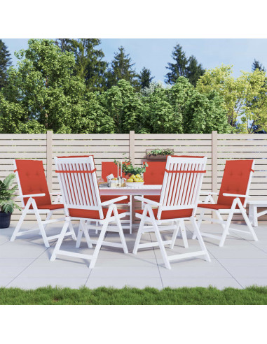 Cuscini Sedia Schiena Alta 6 Rosso Mélange 120x50x4 Tessuto