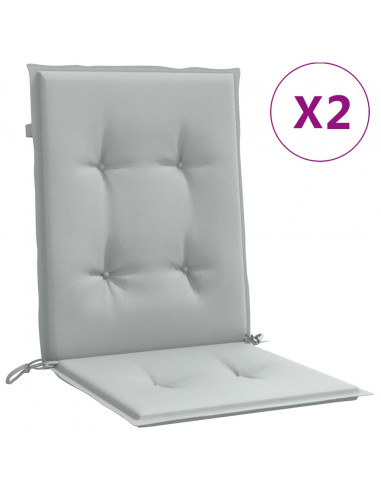 Cuscini Sedia Schiena Bassa 4 pz Grigio Mélange 100x50x4 cm