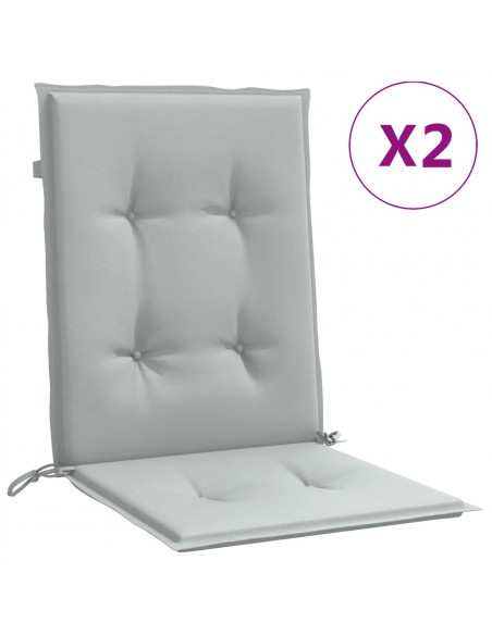 Cuscini Sedia Schiena Bassa 4 pz Grigio Mélange 100x50x4 cm