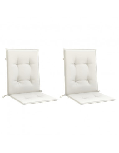 Cuscini Sedia Schiena Bassa 2 pz Crema Mélange 100x50x4 Tessuto