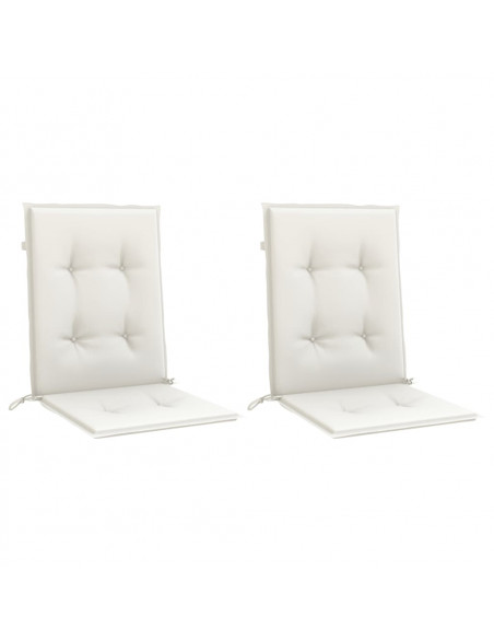 Cuscini Sedia Schiena Bassa 2 pz Crema Mélange 100x50x4 Tessuto