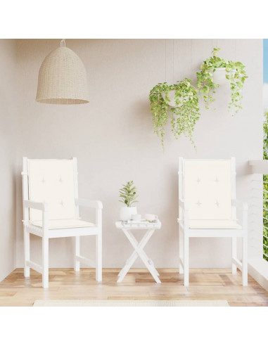 Cuscini Sedia Schiena Bassa 2 pz Crema Mélange 100x50x4 Tessuto