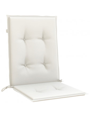 Cuscini Sedia Schiena Bassa 2 pz Crema Mélange 100x50x4 Tessuto