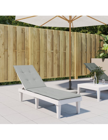 Cuscino per Sdraio Grigio Chiaro Mélange (75+105)x50x3 Tessuto