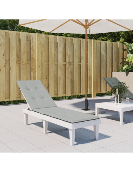 Cuscino per Sdraio Grigio Chiaro Mélange (75+105)x50x3 Tessuto