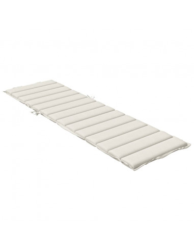 Lettino Prendisole con Cuscino Crema Mélange 200x50x4cm Tessuto