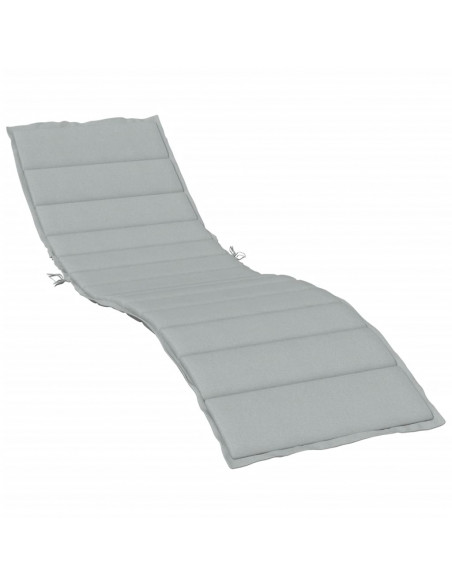 Lettino Prendisole con Cuscino Grigio Chiaro Mélange 200x60x4cm