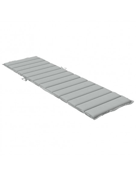 Lettino Prendisole con Cuscino Grigio Chiaro Mélange 200x60x4cm