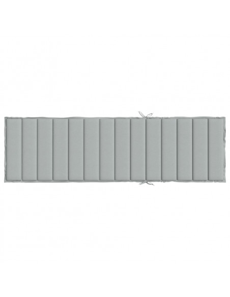 Lettino Prendisole con Cuscino Grigio Chiaro Mélange 200x60x4cm