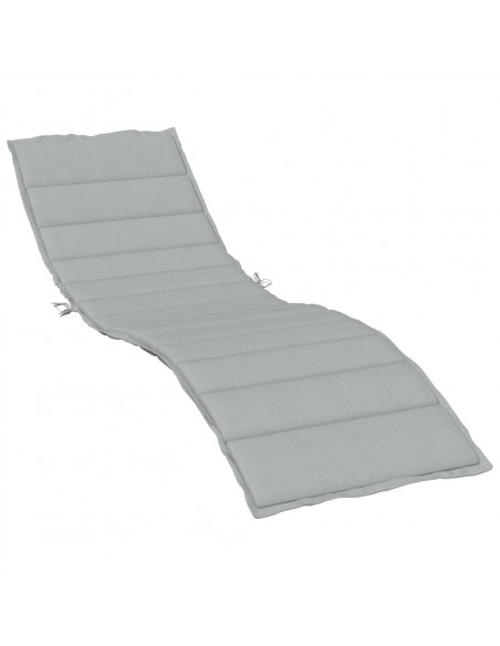 Lettino Prendisole con Cuscino Grigio Chiaro Mélange 200x50x4cm