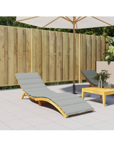 Lettino Prendisole con Cuscino Grigio Chiaro Mélange 200x50x4cm