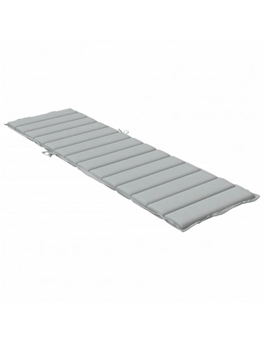 Lettino Prendisole con Cuscino Grigio Chiaro Mélange 200x50x4cm