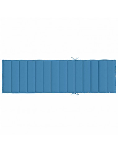 Cuscino per Lettino Prendisole Blu Mélange 200x50x4cm Tessuto