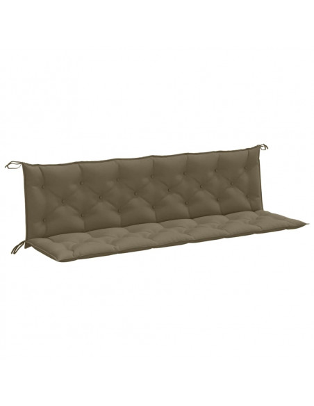 Cuscini Panca Giardino 2pz Tortora Mélange 200x50x7 cm Tessuto