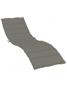 Cuscino per Lettino Prendisole Grigio Scuro Mélange 200x70x4cm 2