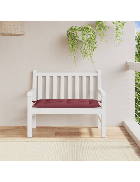 Cuscino Panca Giardino Rosso Vino Mélange 100x50x7 cm Tessuto