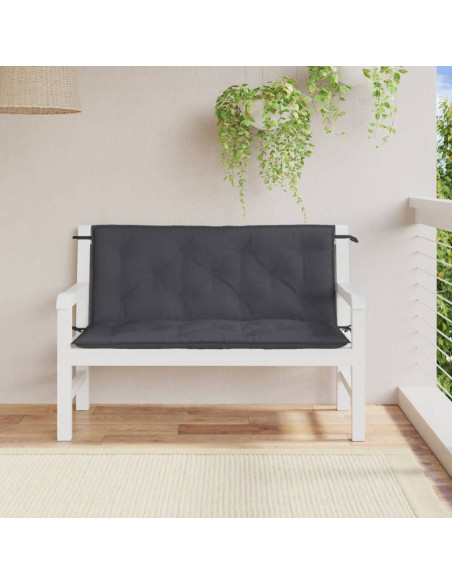 Cuscini Panca Giardino 2pz Antracite Mélange 120x50x7cm Tessuto