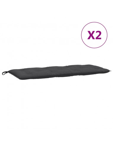 Cuscini Panca Giardino 2pz Antracite Mélange 120x50x7cm Tessuto