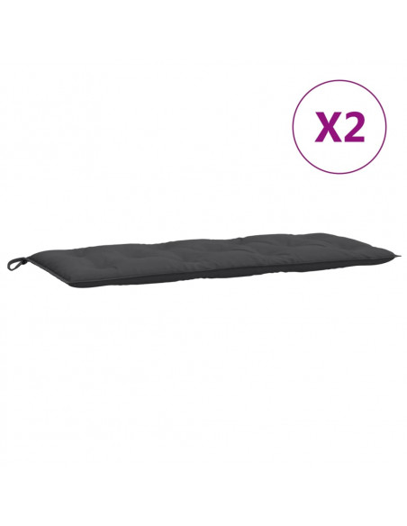 Cuscini Panca Giardino 2pz Antracite Mélange 120x50x7cm Tessuto