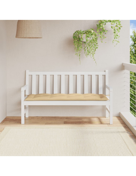 Cuscino Panca da Giardino Beige Mélange 150x50x7 cm in Tessuto