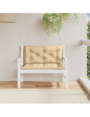Cuscini Panca Giardino 2pz Beige Mélange 100x50x7cm Tessuto