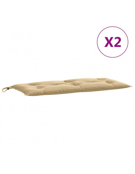 Cuscini Panca Giardino 2pz Beige Mélange 100x50x7cm Tessuto