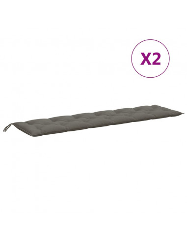 Cuscini Panca Giardino 2pz Grigio Scuro Mélange 200x50x7 cm