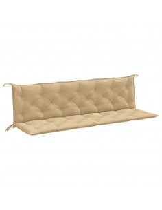 Cuscini Panca Giardino 2pz Beige Mélange 200x50x7 cm Tessuto 2