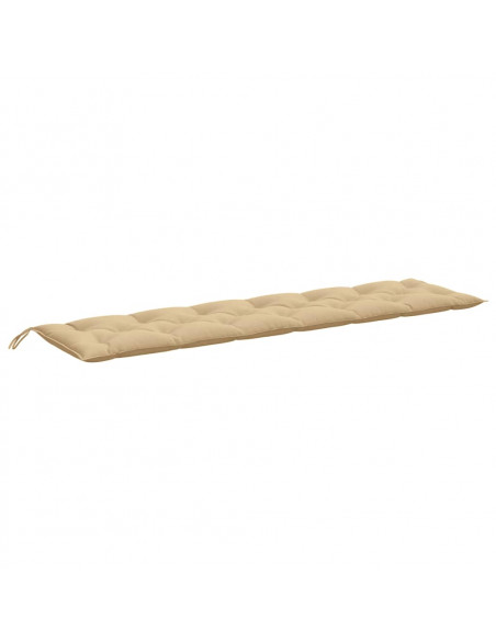 Cuscini Panca Giardino 2pz Beige Mélange 200x50x7 cm Tessuto