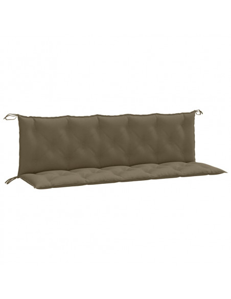 Cuscini Panca Giardino 2pz Tortora Mélange 180x50x7 cm Tessuto