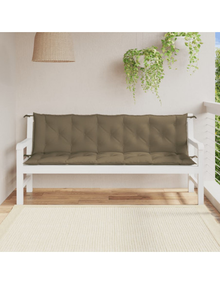 Cuscini Panca Giardino 2pz Tortora Mélange 180x50x7 cm Tessuto